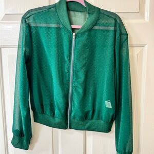 SHEIN Emerald Sheer Bomber Jacket
